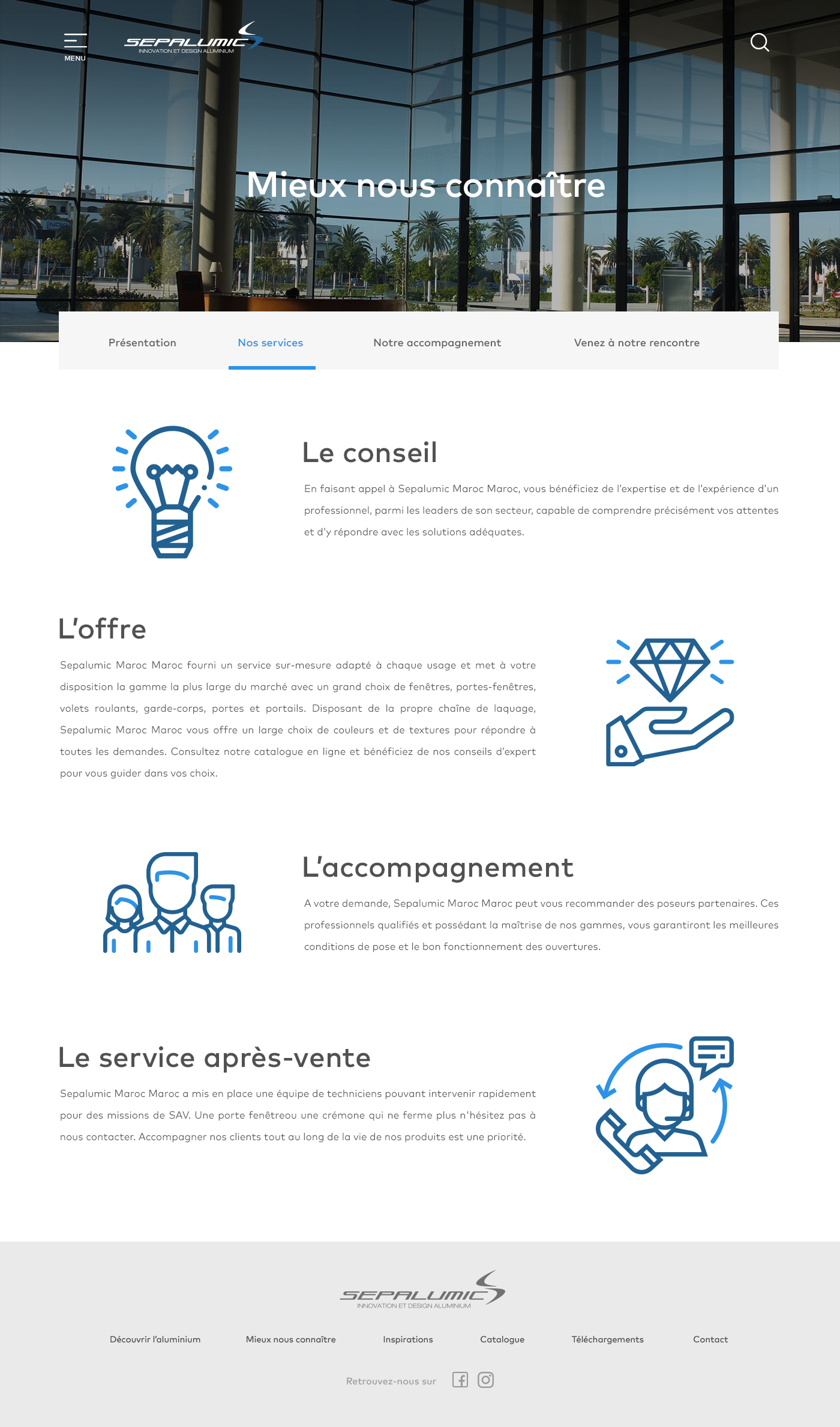 sepalumic mieux nous connaitre - nos service
